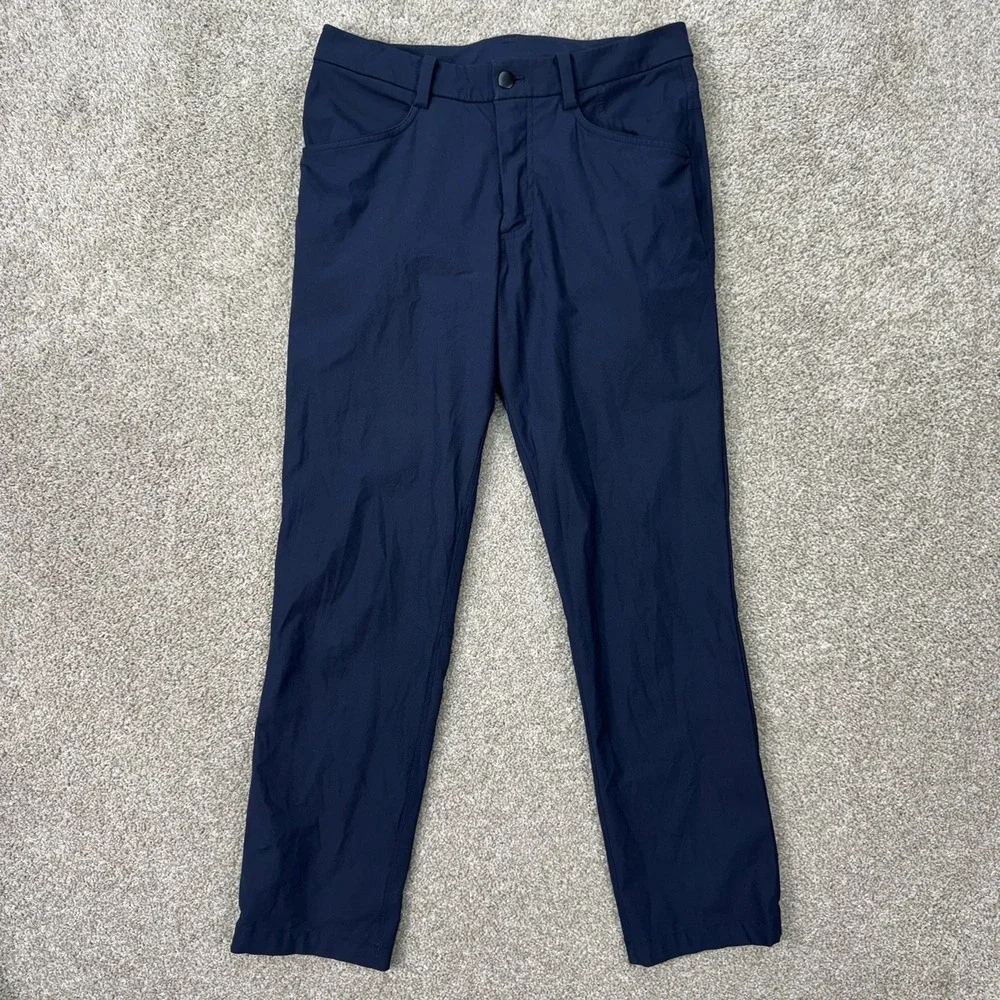 Lululemon ABC Slim Fit Pants Mens 30x29 Navy Blue Warpstreme Performance Chino